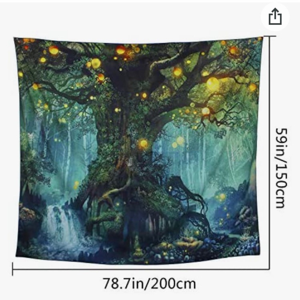 Forest fantasy majestic fairytale glowy tapestry